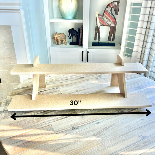 2-Tier HDF Display Stand:  Tiered 30" Shelves for Craft Shows and Markets