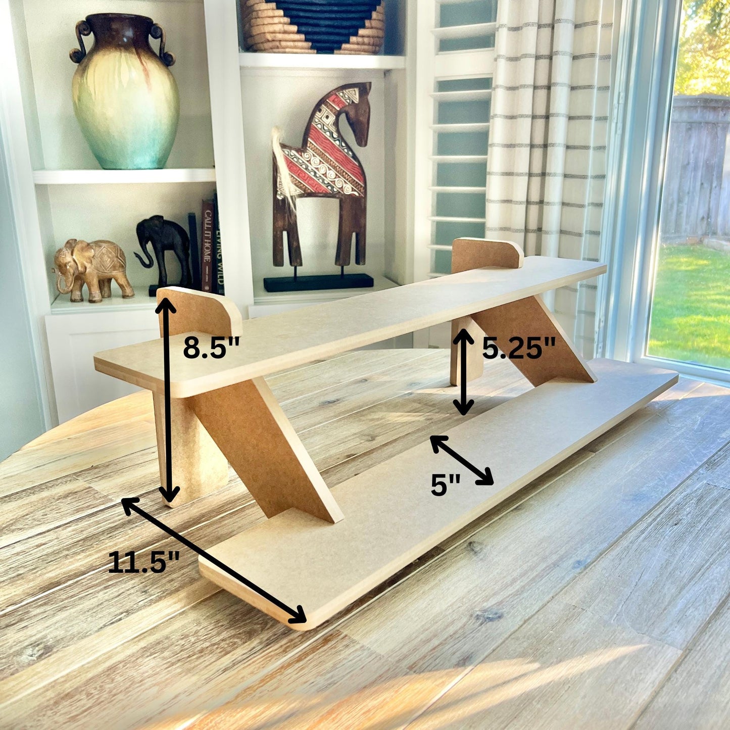 2-Tier HDF Display Stand:  Tiered 30" Shelves for Craft Shows and Markets