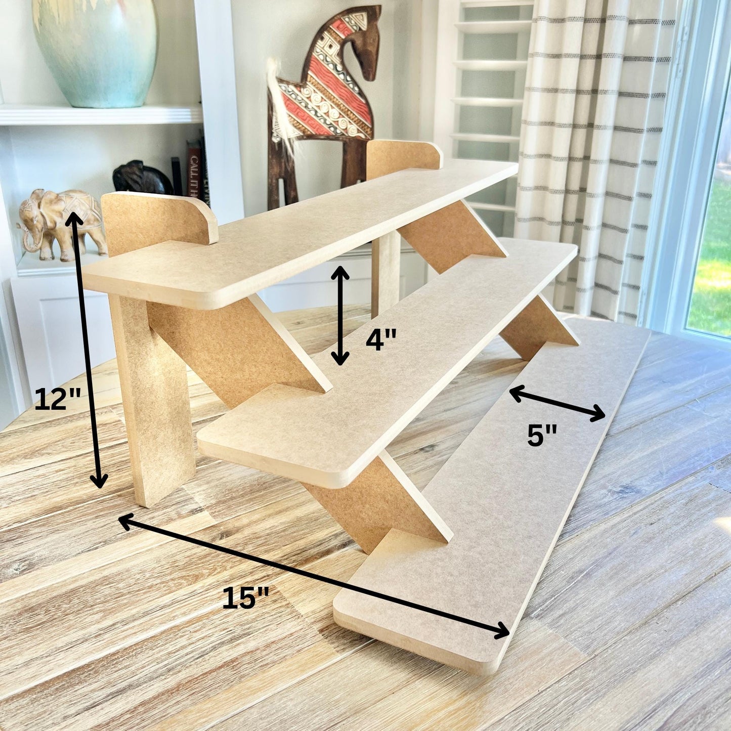 3-Tier HDF Display Stand: 30" Craft Show Tiered Display