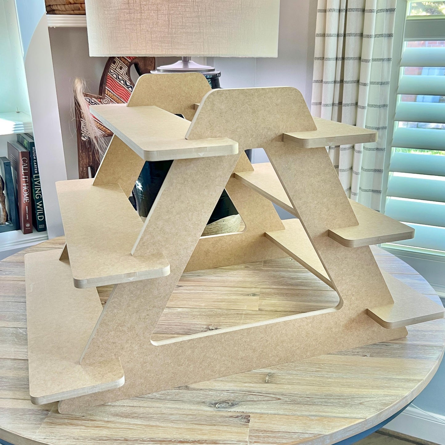 Dual Sided 3-Tier HDF Display Stand: Craft Show Tabletop Display