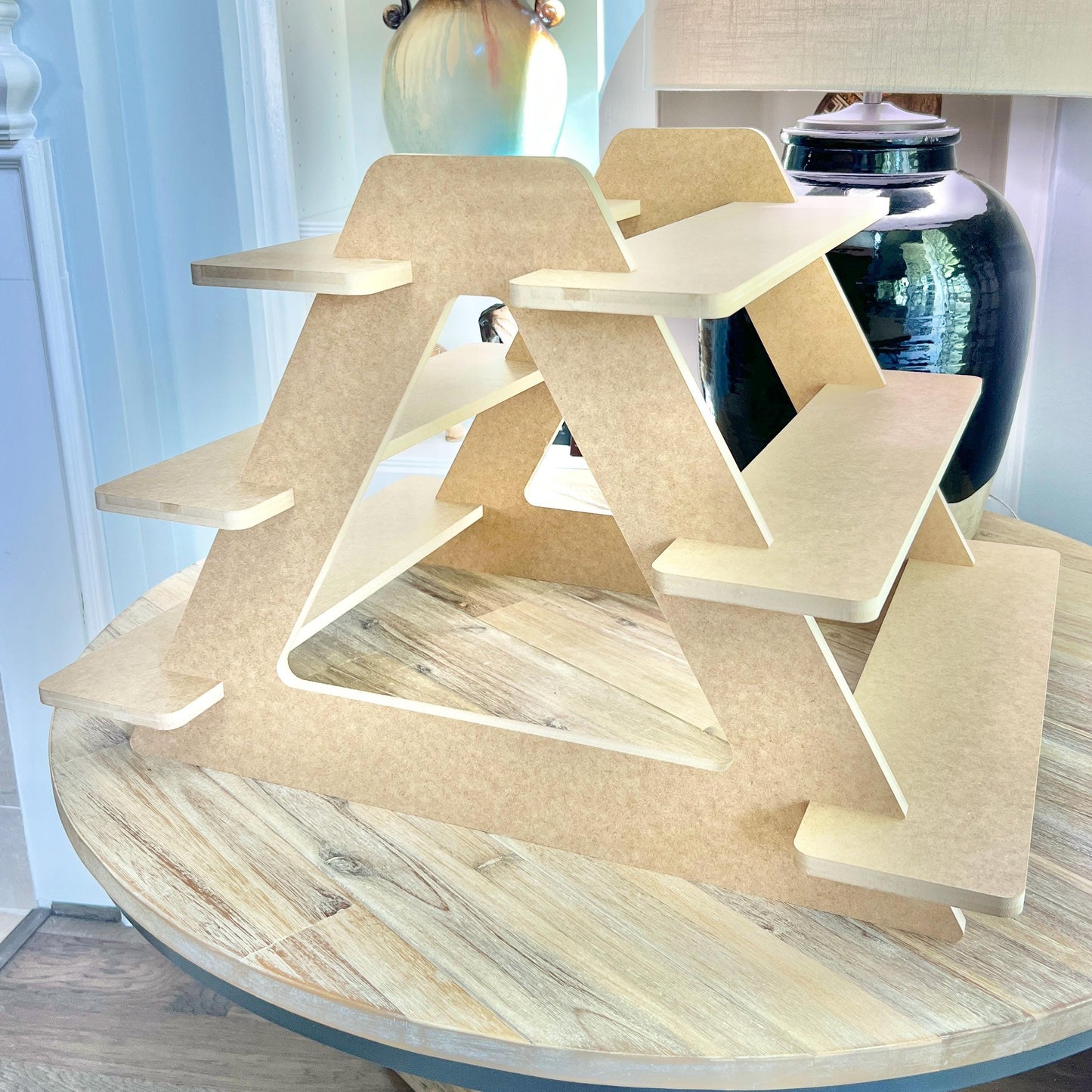 Dual Sided 3-Tier HDF Display Stand: Craft Show Tabletop Display