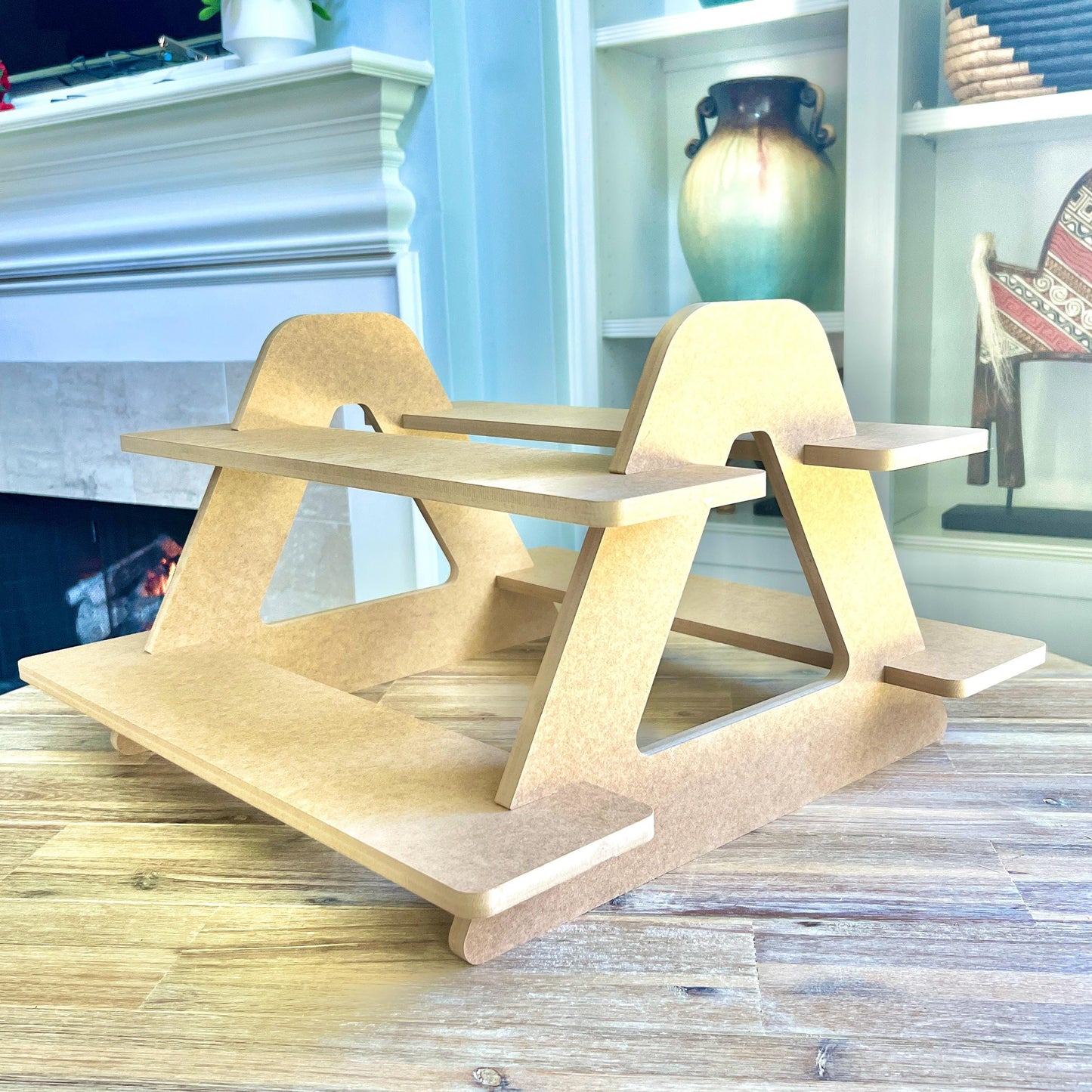 2-Tier HDF Display Stand: Dual Sided Vendor Market Display