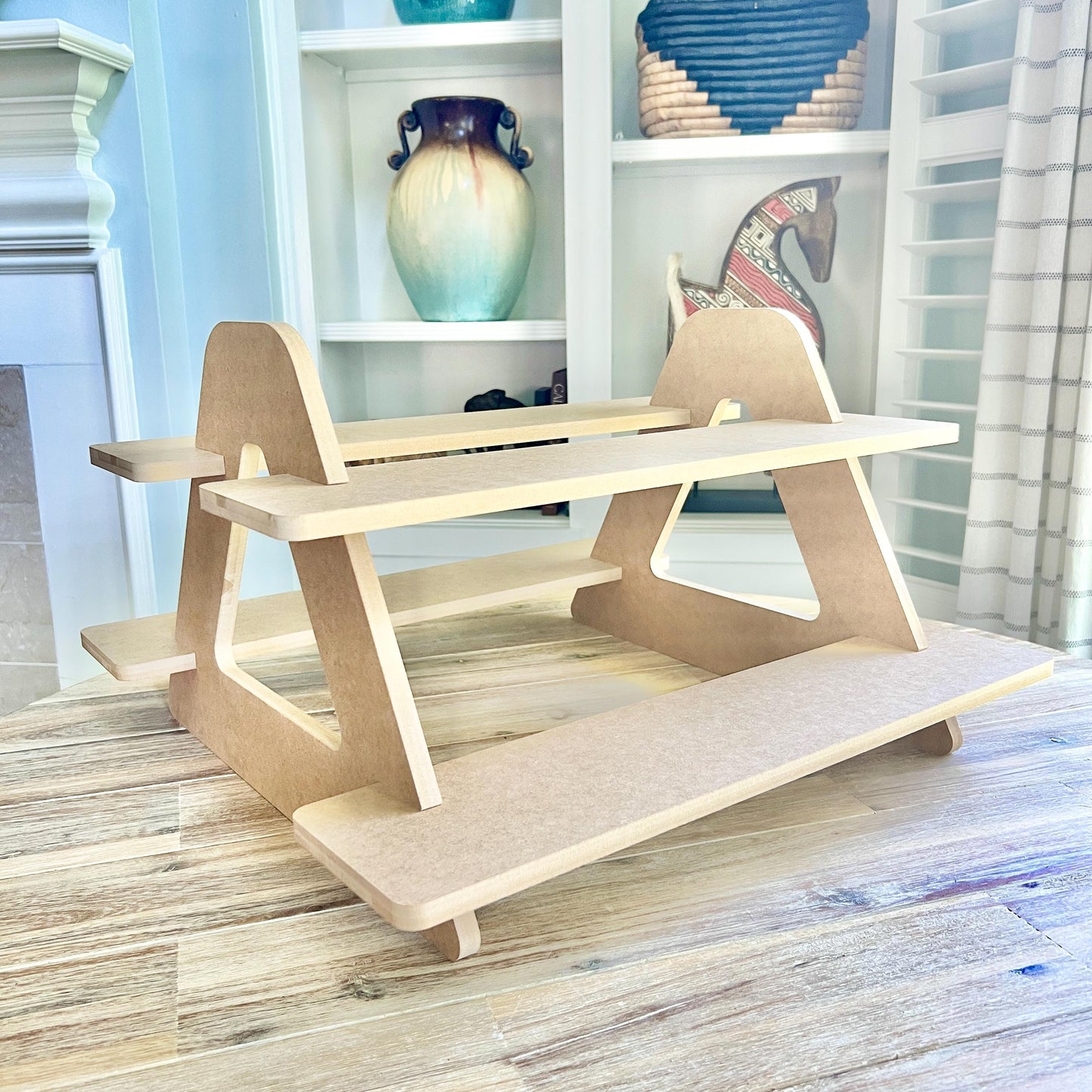 2-Tier HDF Display Stand: Dual Sided Vendor Market Display