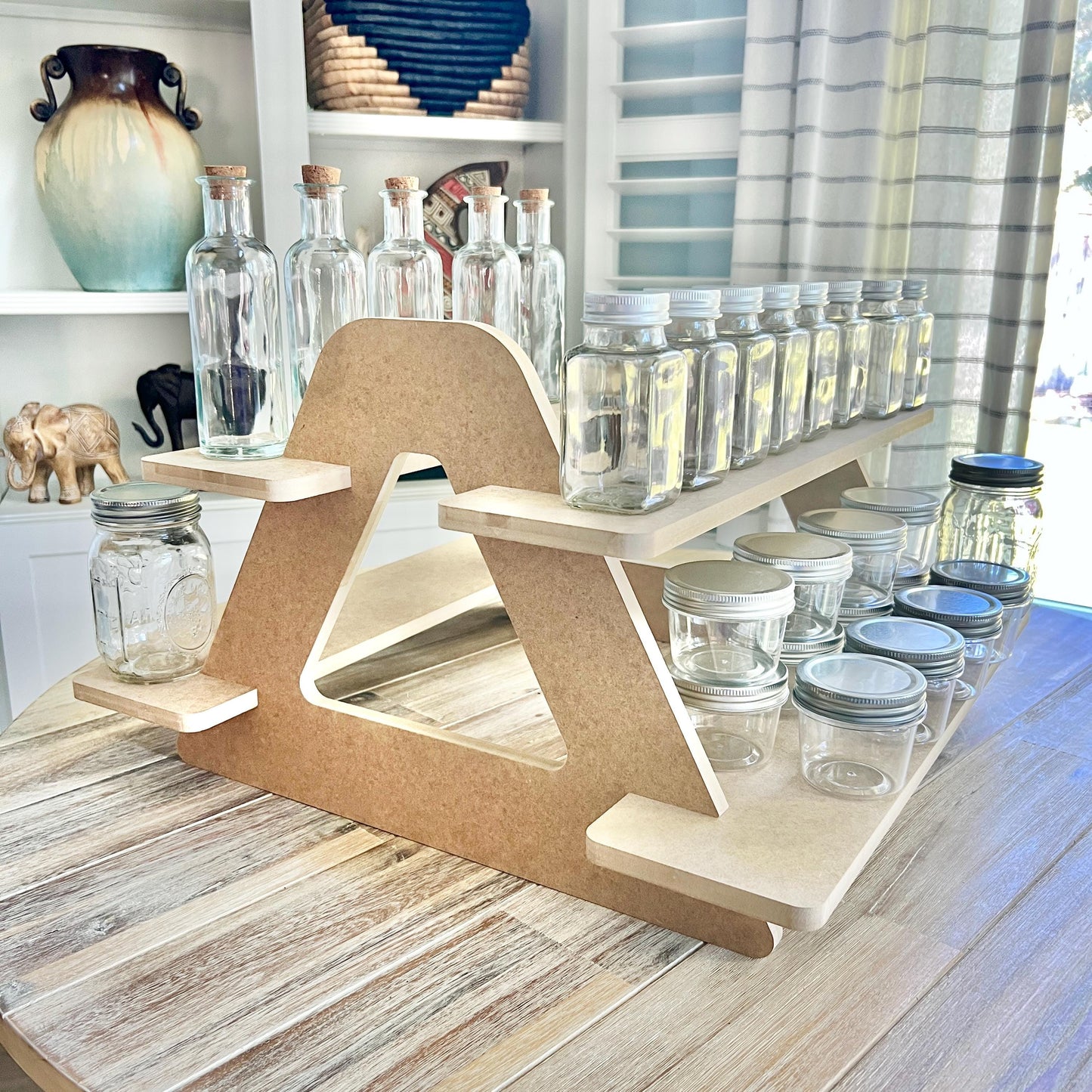 2-Tier HDF Display Stand: Dual Sided Vendor Market Display