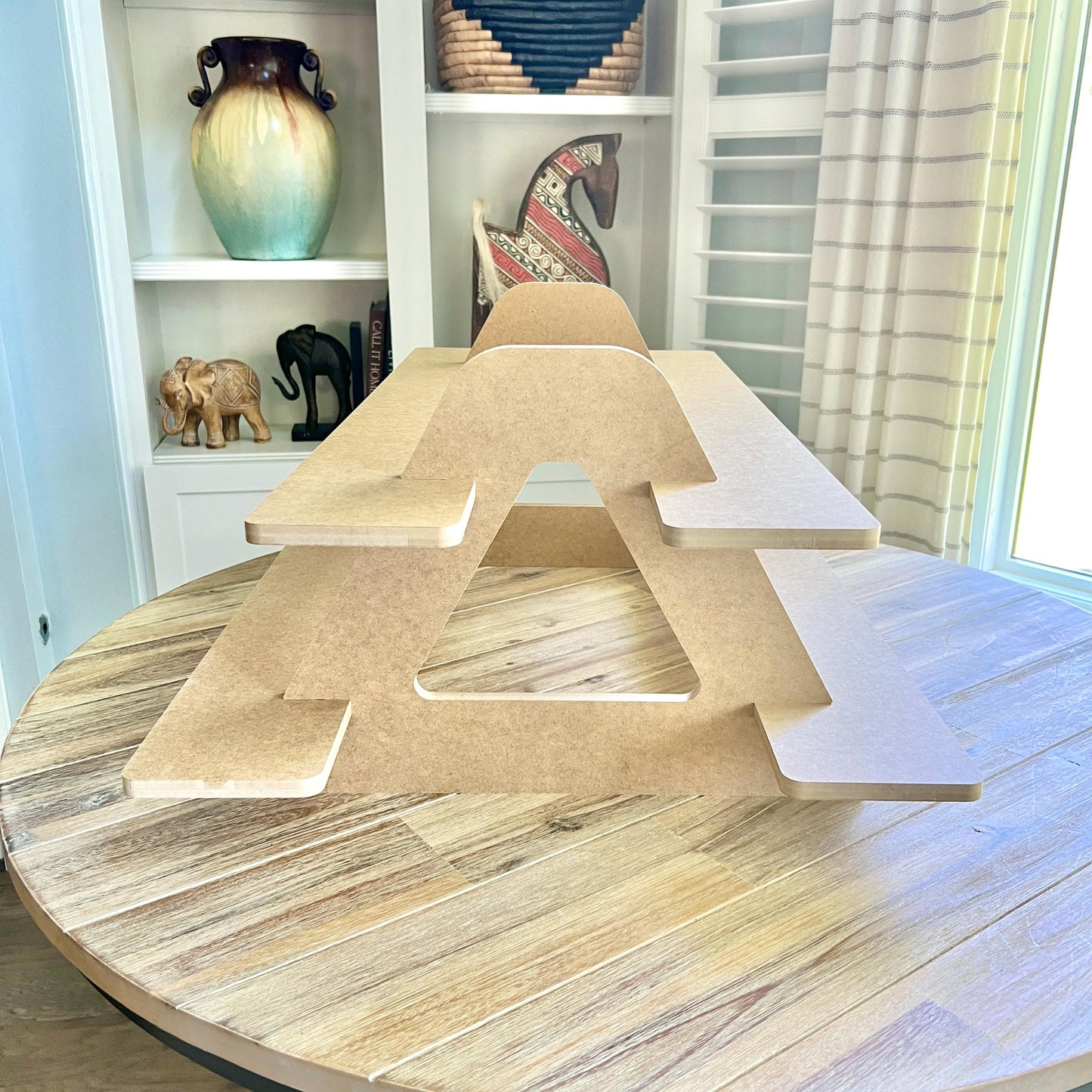 2-Tier HDF Display Stand: Dual Sided Vendor Market Display