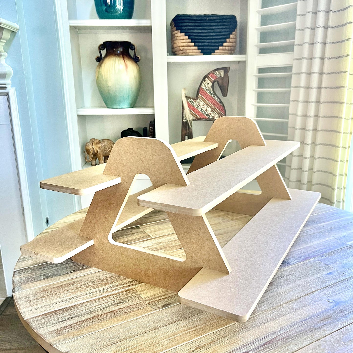 2-Tier HDF Display Stand: Dual Sided Vendor Market Display