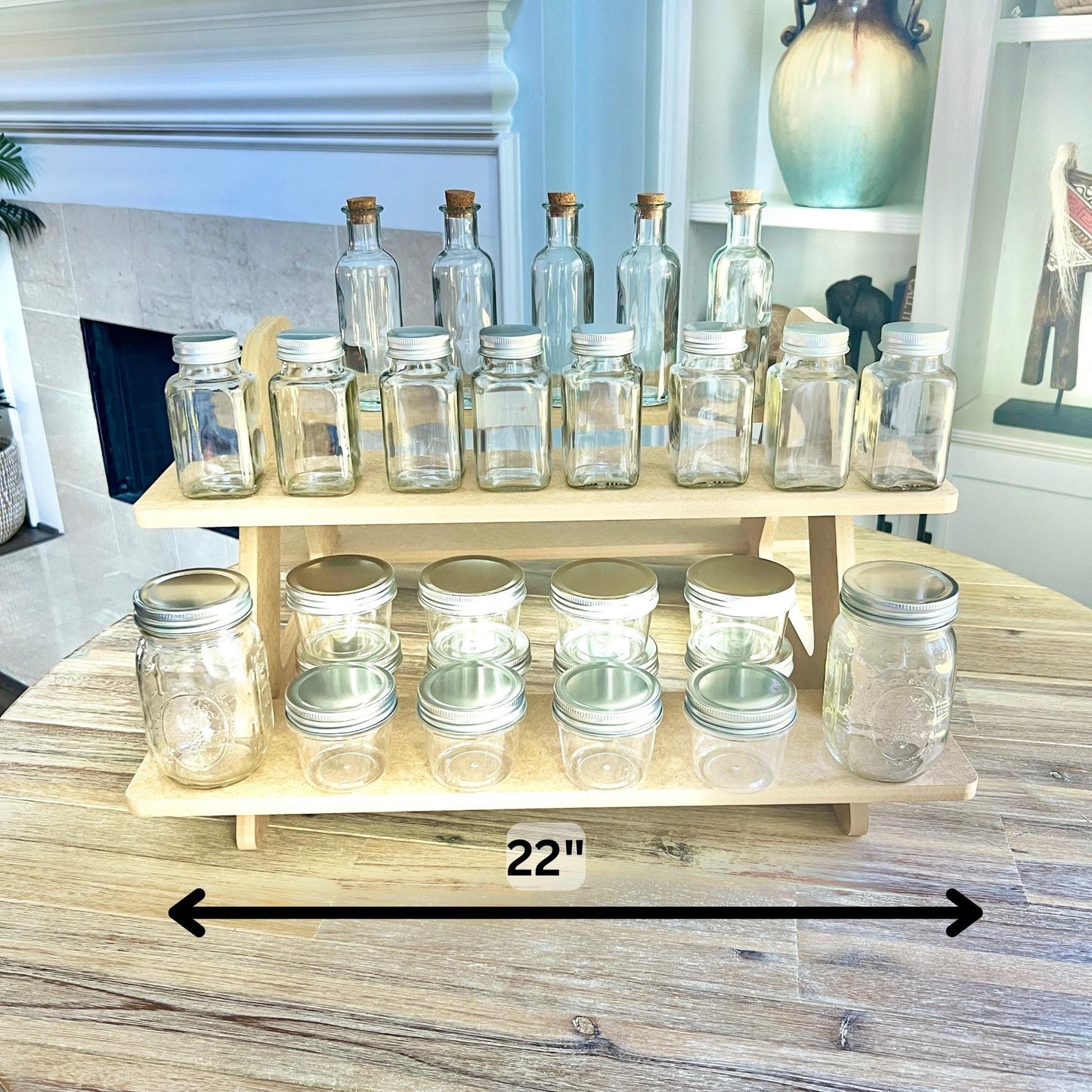 2-Tier HDF Display Stand: Dual Sided Vendor Market Display