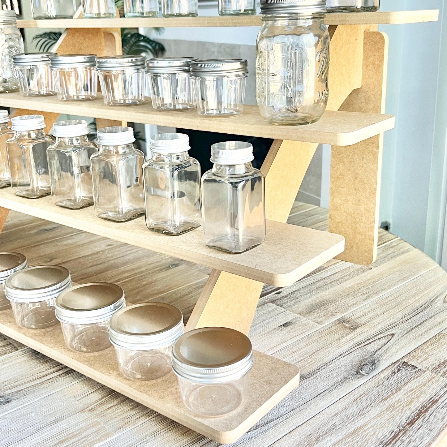 4-Tier HDF Display Stand: Tabletop 30" Shelving Display