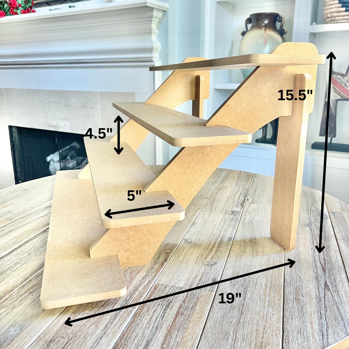4-Tier HDF Display Stand: Tabletop 30" Shelving Display