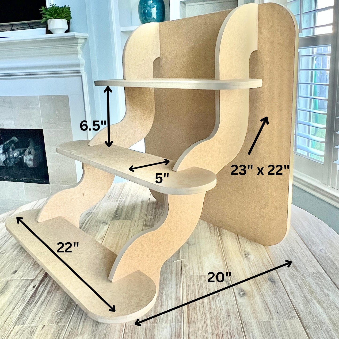 3-Tier HDF Display Stand: Collapsible Tabletop Stand for Craft Show