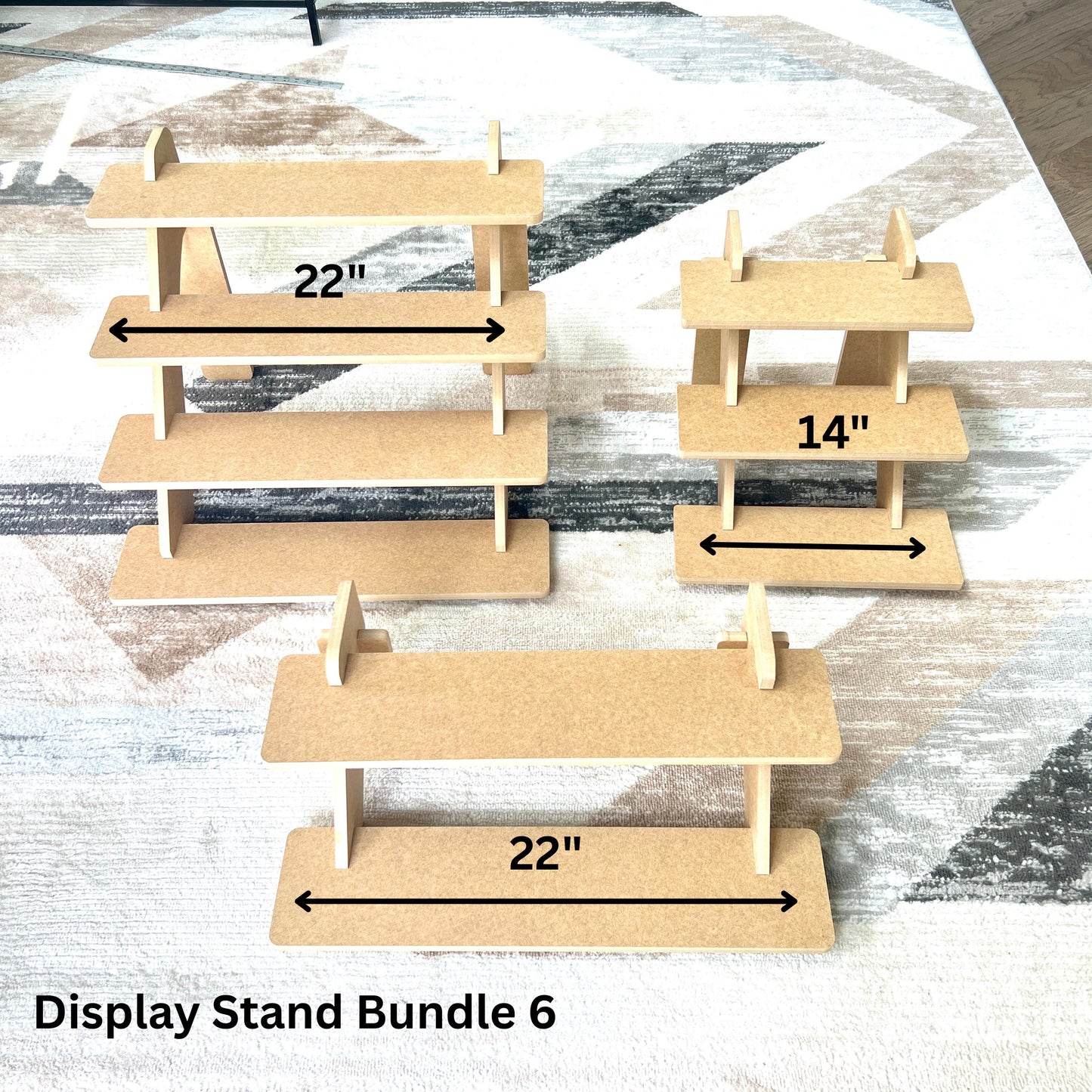 HDF Tiered Display Stand Bundle: Market and Craft Fair Tabletop Shelving