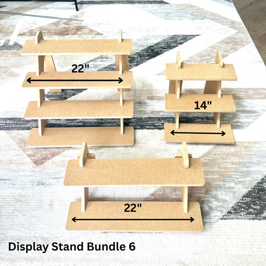 HDF Tiered Display Stand Bundle: Market and Craft Fair Tabletop Shelving