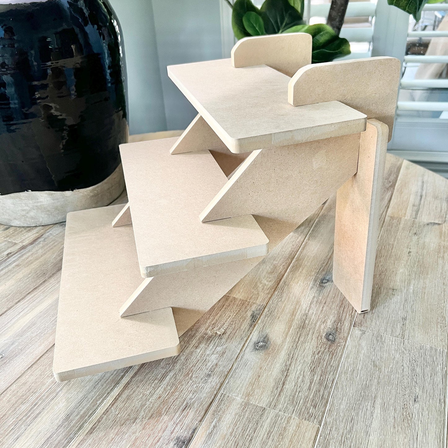 3-Tier HDF Display Stand: Tabletop 14" Shelving for Craft Shows