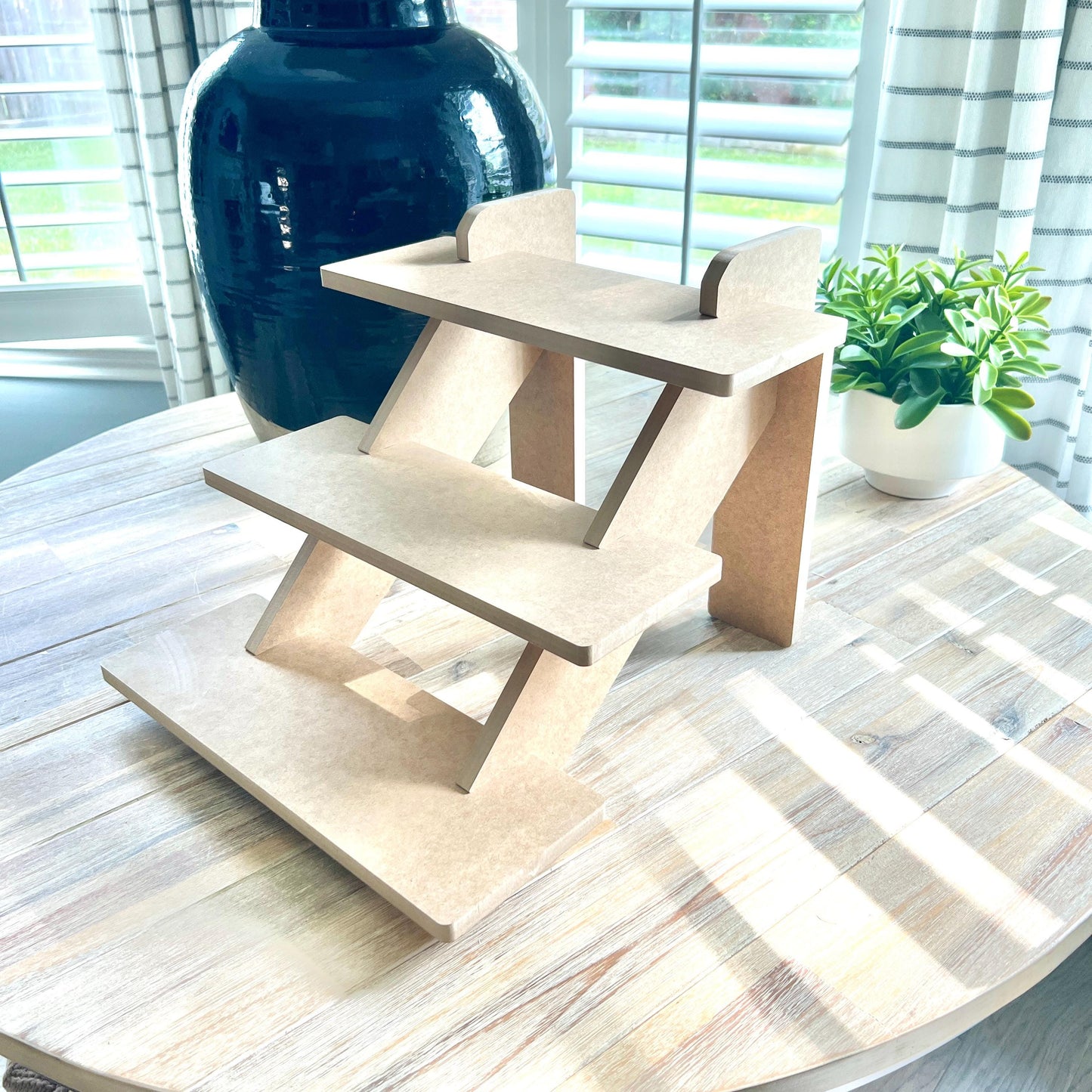 3-Tier HDF Display Stand: Tabletop 14" Shelving for Craft Shows