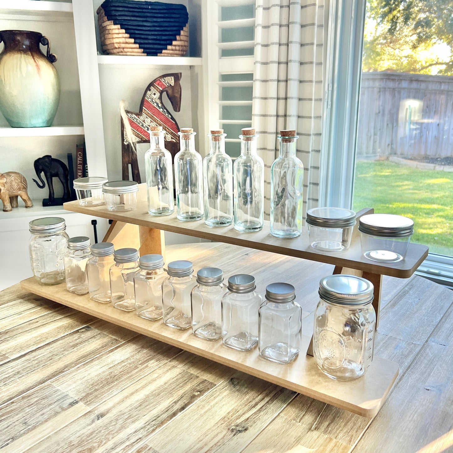 2-Tier HDF Display Stand:  Tiered 30" Shelves for Craft Shows and Markets