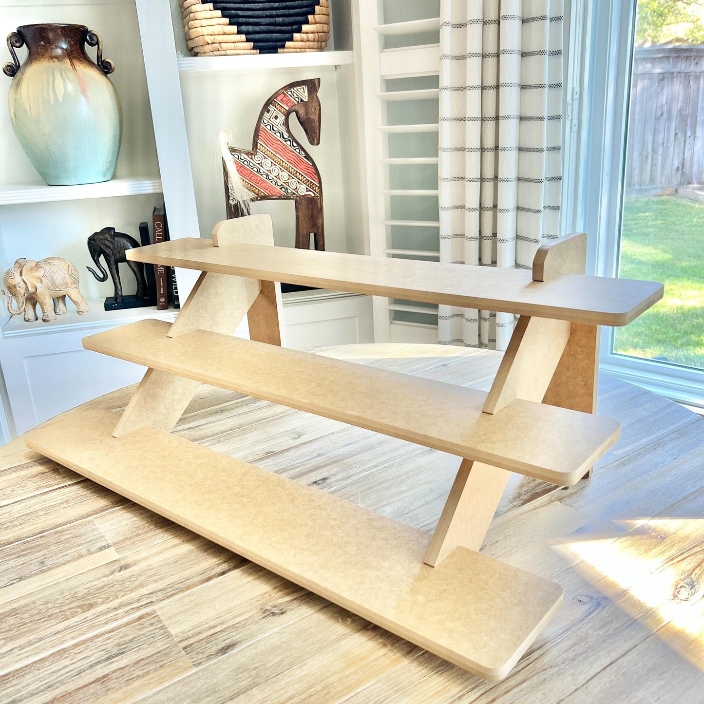 3-Tier HDF Display Stand: 30" Craft Show Tiered Display