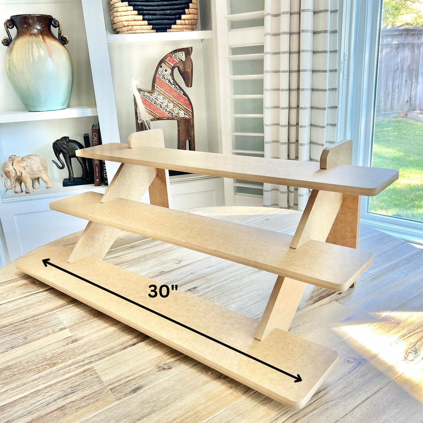 3-Tier HDF Display Stand: 30" Craft Show Tiered Display