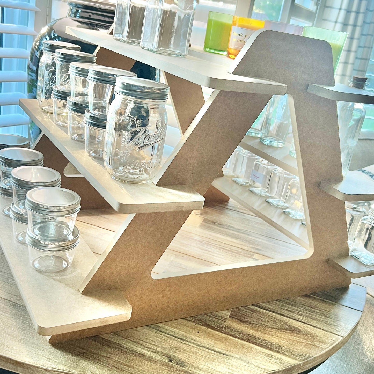 Dual Sided 3-Tier HDF Display Stand: Craft Show Tabletop Display