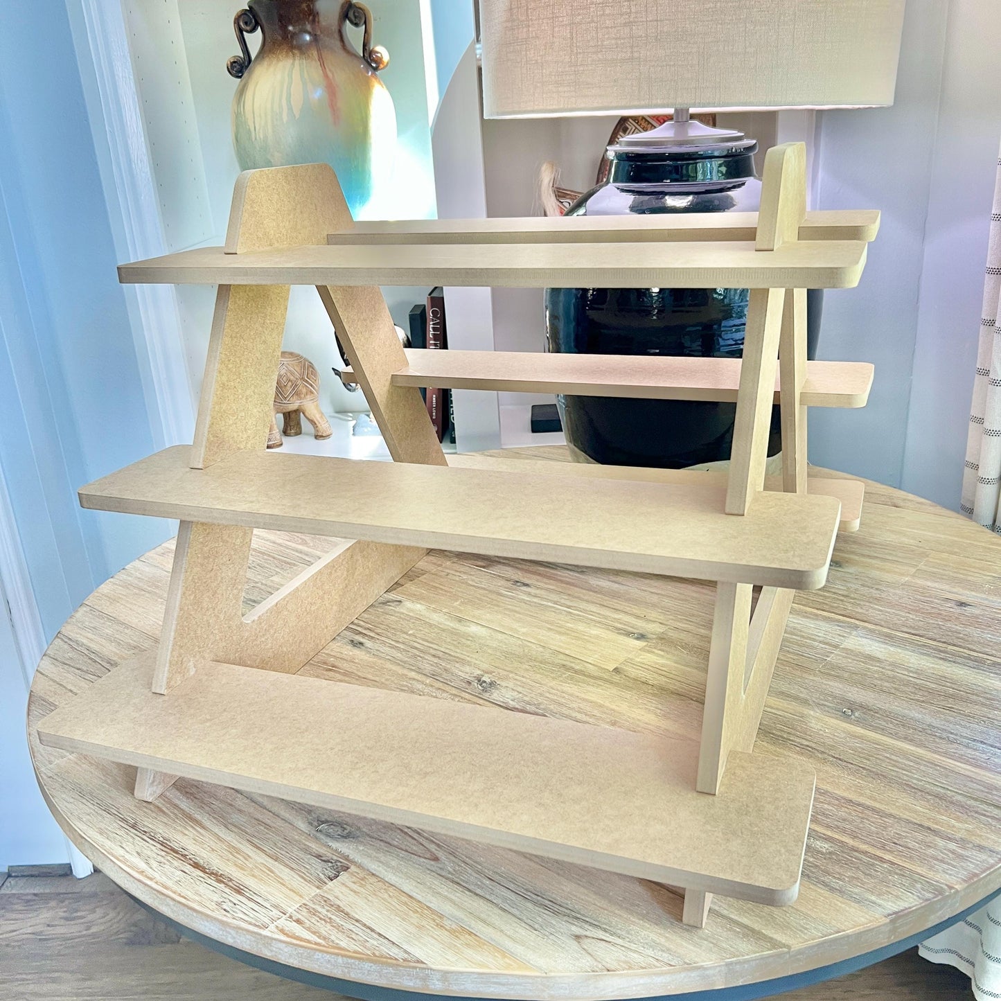 Dual Sided 3-Tier HDF Display Stand: Craft Show Tabletop Display