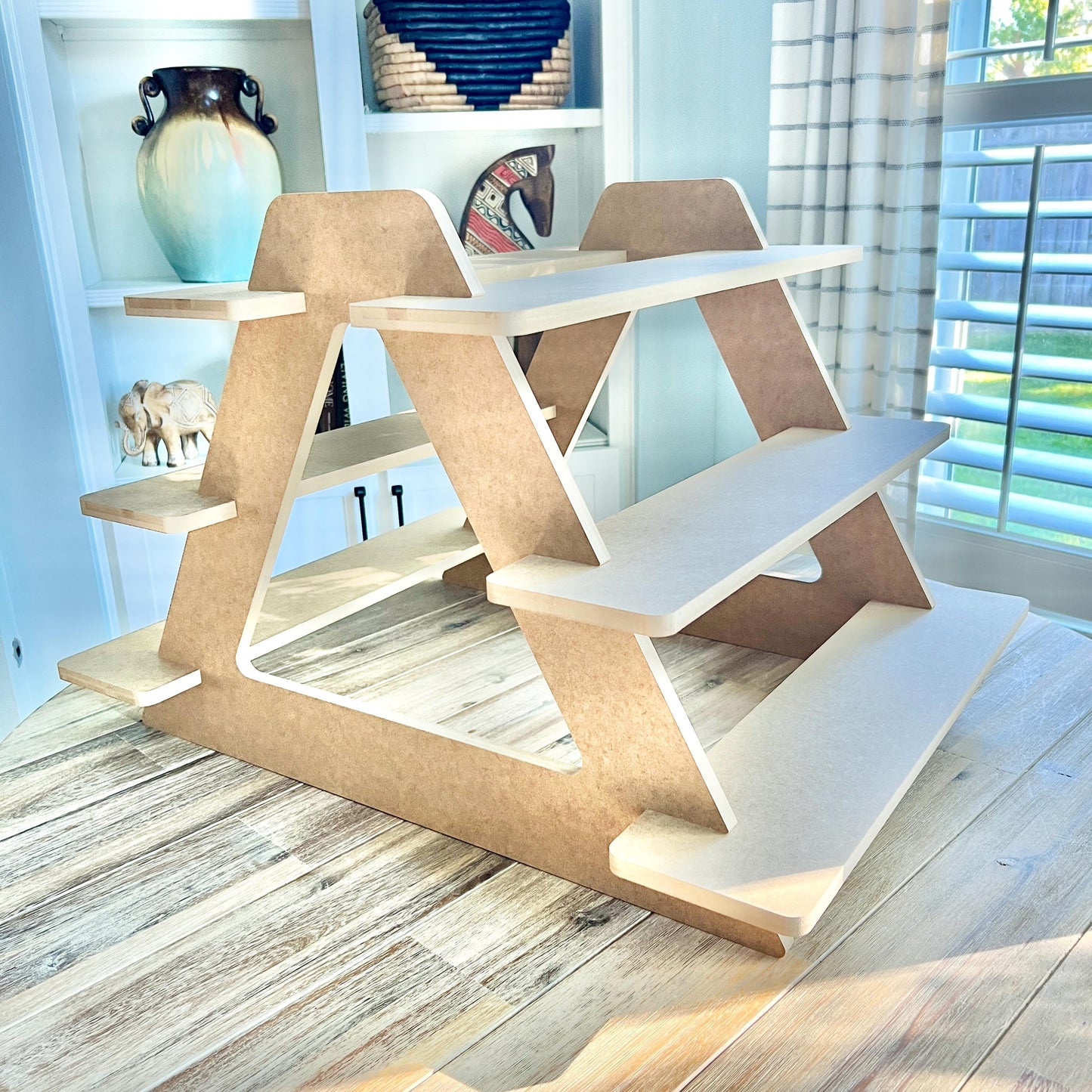 Dual Sided 3-Tier HDF Display Stand: Craft Show Tabletop Display