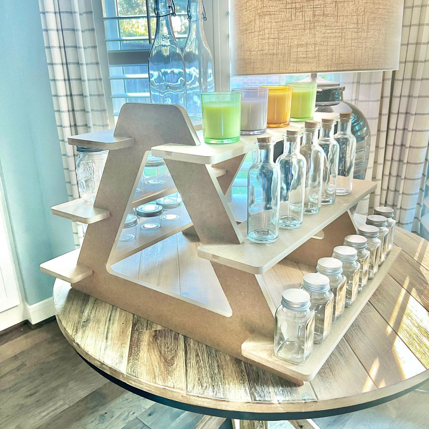 Dual Sided 3-Tier HDF Display Stand: Craft Show Tabletop Display