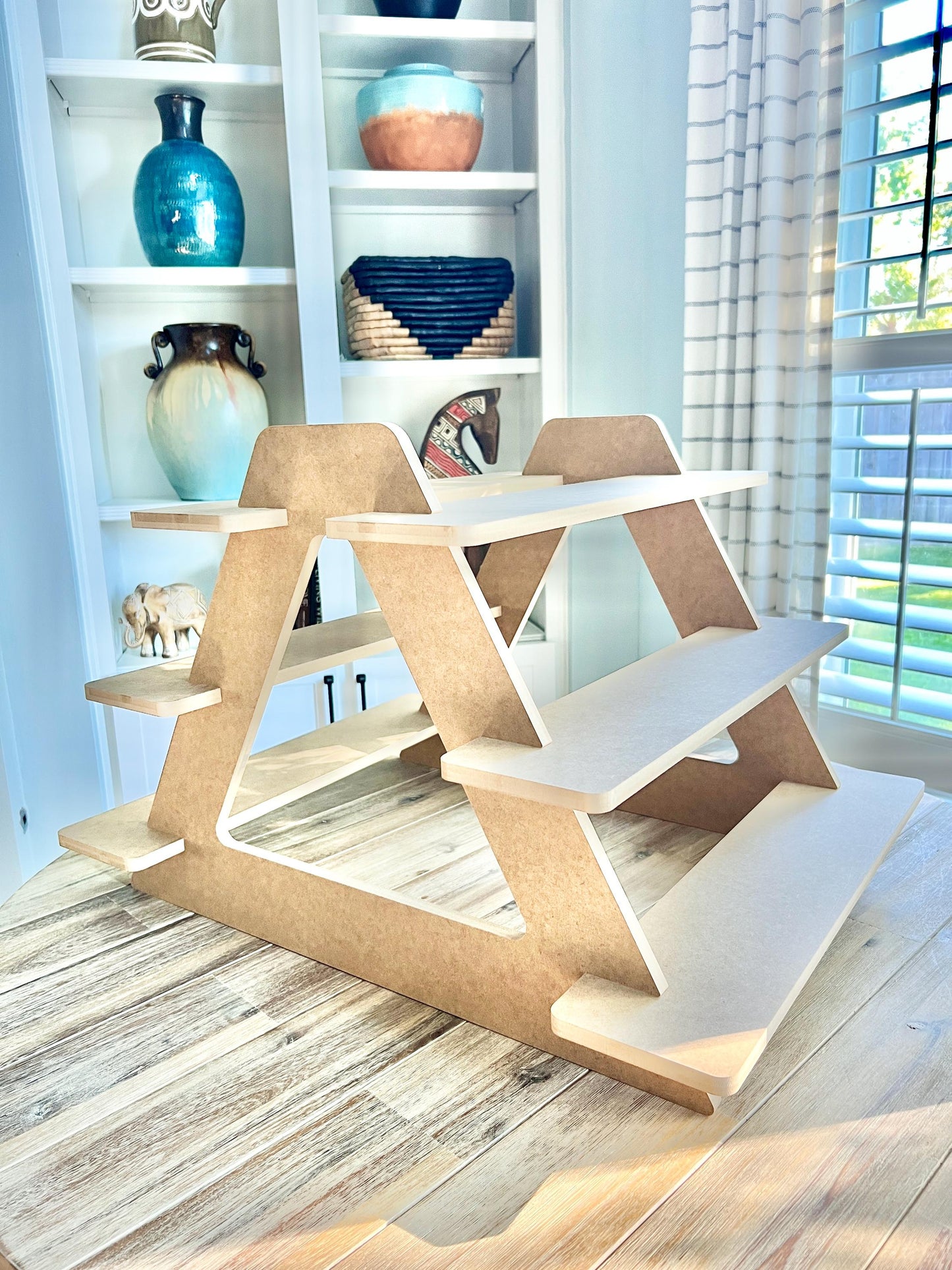 Dual Sided 3-Tier HDF Display Stand: Craft Show Tabletop Display