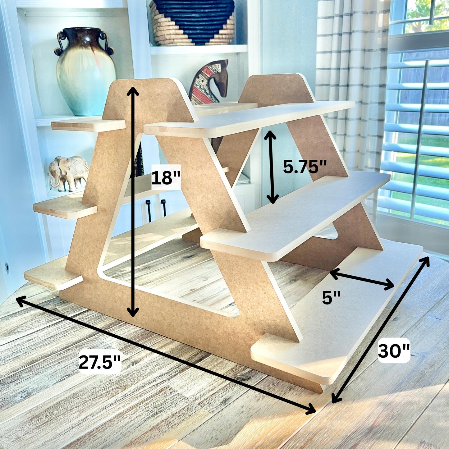 Dual Sided 3-Tier HDF Display Stand: Craft Show Tabletop Display