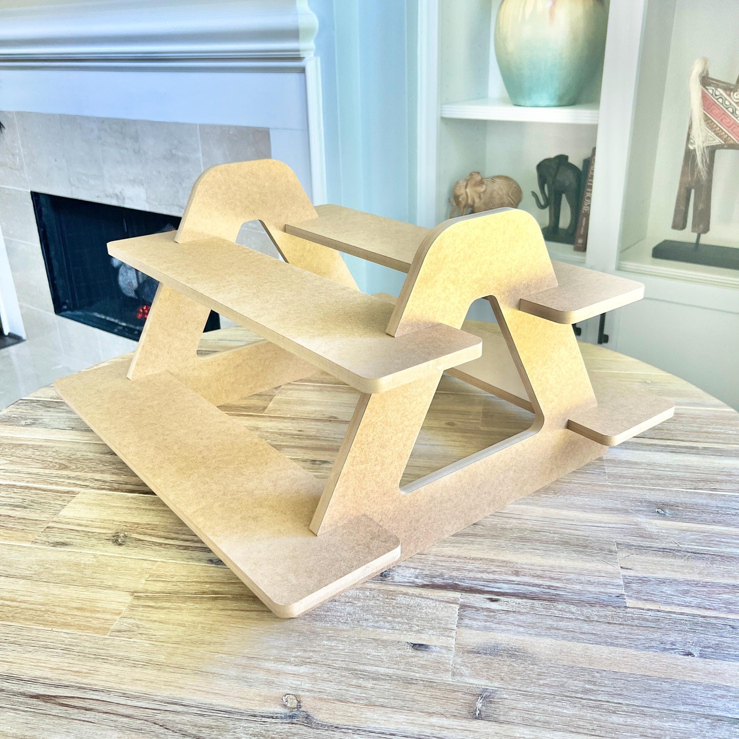 2-Tier HDF Display Stand: Dual Sided Vendor Market Display