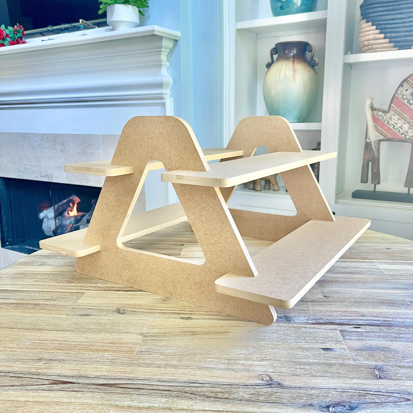 2-Tier HDF Display Stand: Dual Sided Vendor Market Display