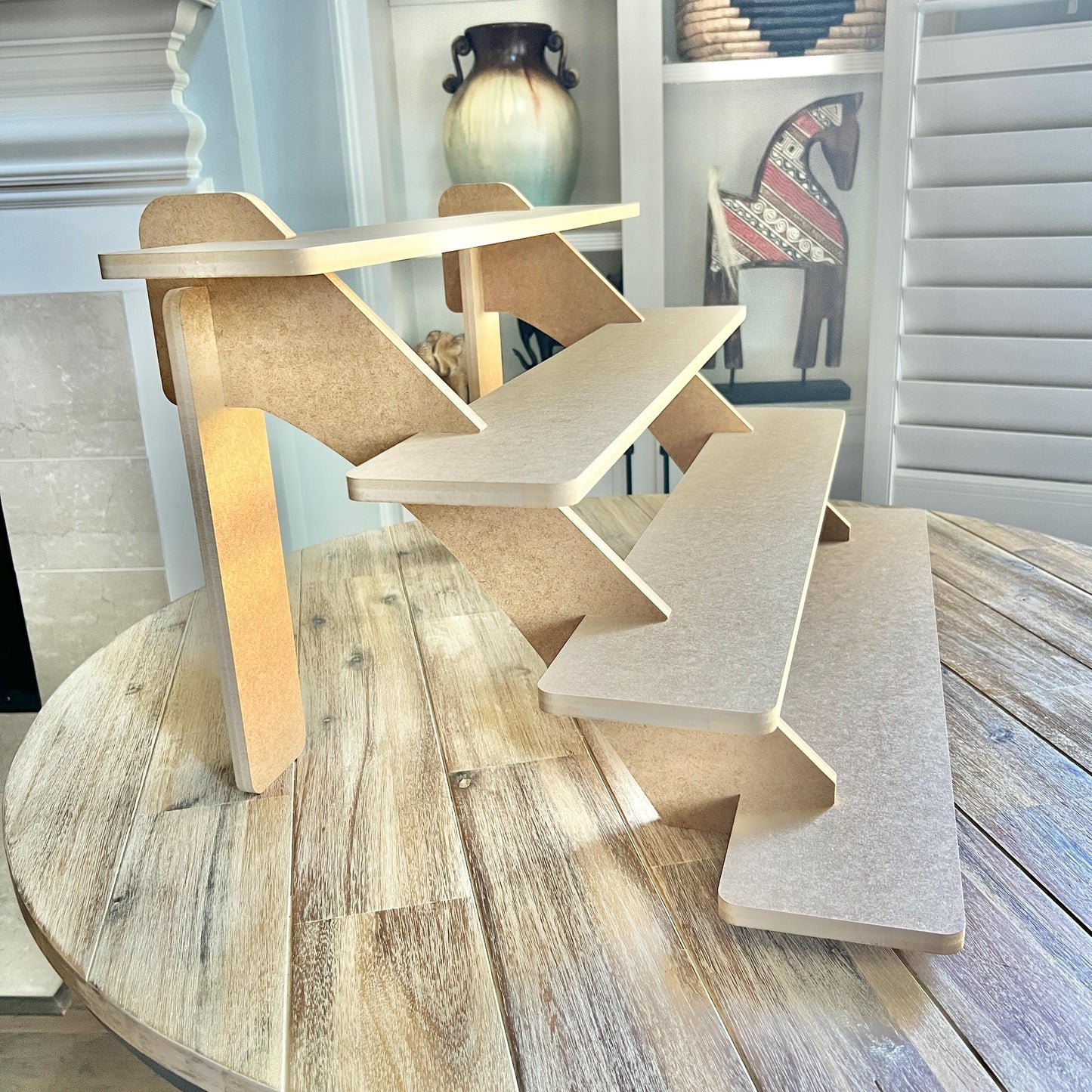 4-Tier HDF Display Stand: Tabletop 30" Shelving Display