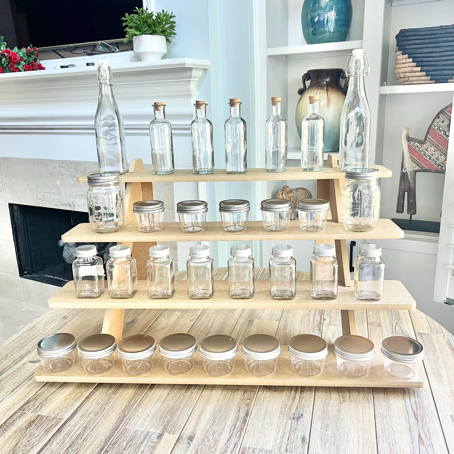 4-Tier HDF Display Stand: Tabletop 30" Shelving Display