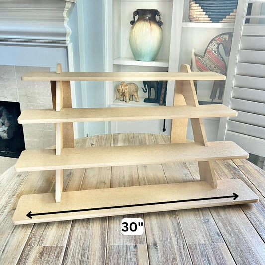 4-Tier HDF Display Stand: Tabletop 30" Shelving Display